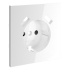 Накладка для розетки с заземлением и защитными шторками, с USB A+A, S70 (белый глянцевый), VLS000901