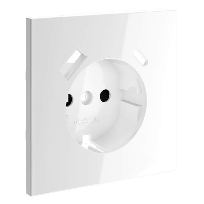 Накладка для розетки с заземлением и защитными шторками, с USB A+C, S70 (белый глянцевый), VLS001001