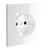 Накладка для розетки с заземлением и защитными шторками, с USB A+C, S70 (белый глянцевый), VLS001001