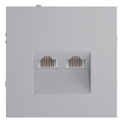 Розетка компьютерная  VOLTUM S70,  двойная RJ45+RJ45 кат.6, серый