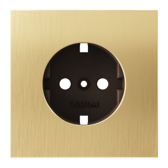Накладка для розетки с заземлением, S70 Metal (латунь), VLSM000609