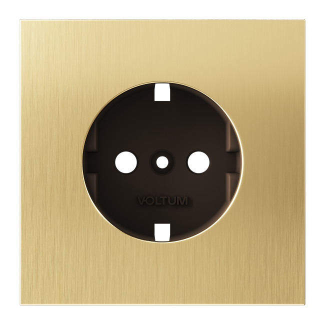 Накладка для розетки с заземлением, S70 Metal (латунь), VLSM000609