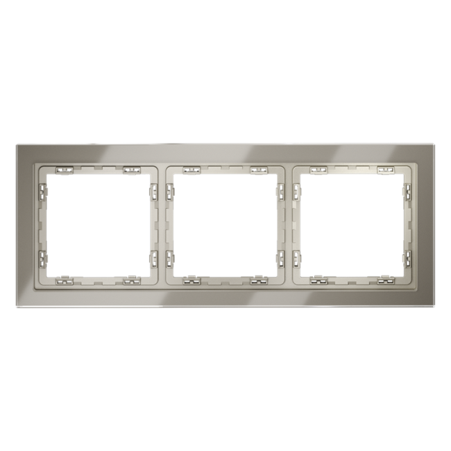 Рамка стеклянная VOLTUM S70,  на 3 поста, шелк, стекло, VLS110304