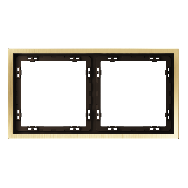 Рамка металлическая на 2 поста, S70 Metal (латунь), VLSM120209