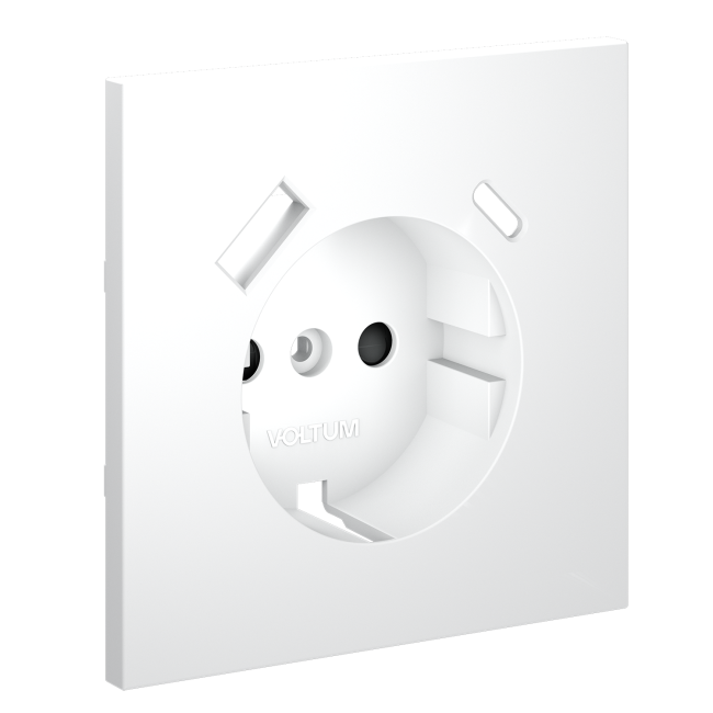 Накладка для розетки с заземлением и защитными шторками, с USB A+C, S70 (белый матовый), VLS001002
