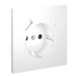 Накладка для розетки с заземлением и защитными шторками, с USB A+C, S70 (белый матовый), VLS001002
