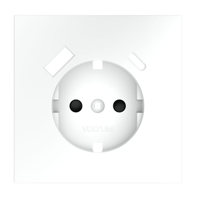 Накладка для розетки с заземлением и защитными шторками, с USB A+C, S70 (белый матовый), VLS001002