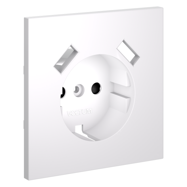 Накладка для розетки с заземлением и защитными шторками, с USB A+A, S70 (белый матовый), VLS000902