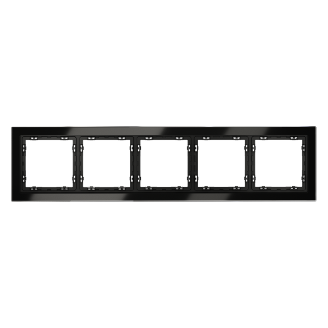 Рамка стеклянная VOLTUM S70,  на 5 постов, черный,стекло, VLS110508