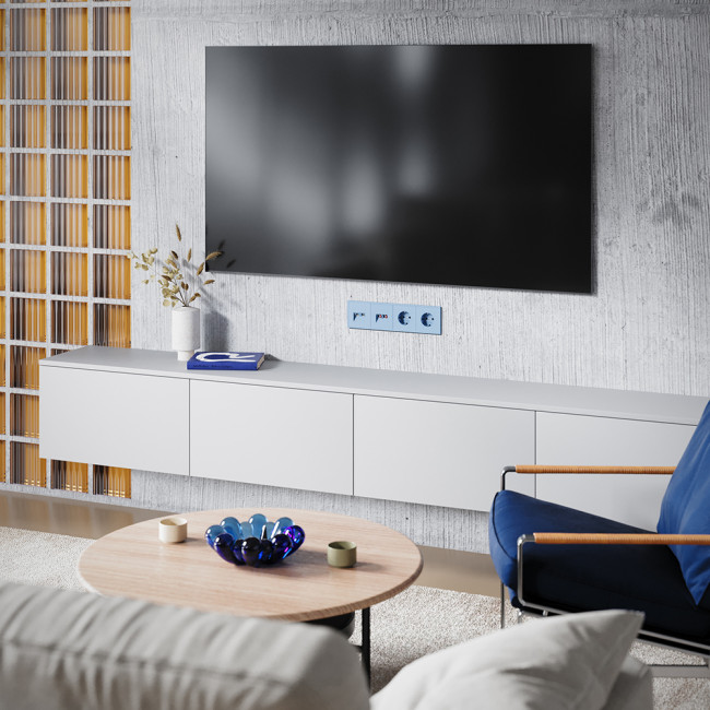 Накладка для розетки TV+RJ45 кат. 6, S70 (деним), VLS002715