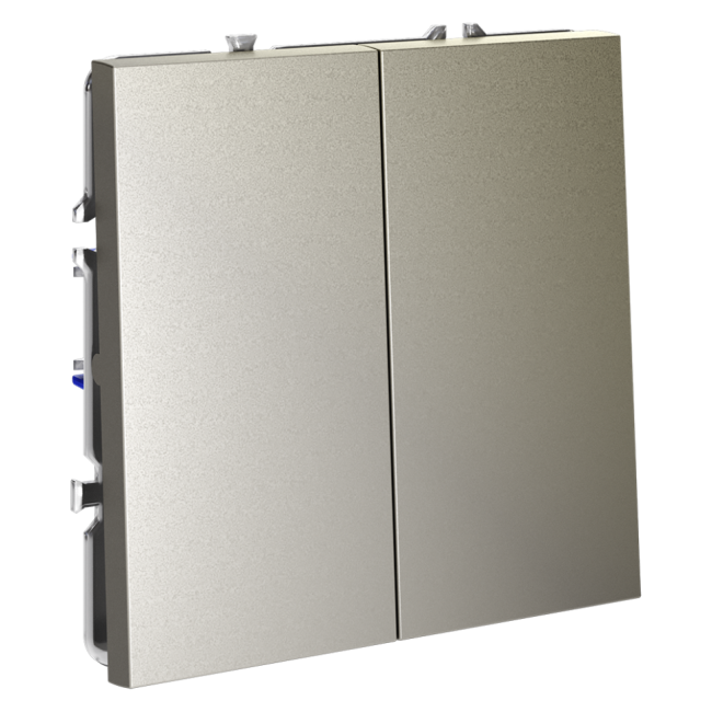 Выключатель  VOLTUM S70,  2-клавишный 10А, шелк, VLS020104