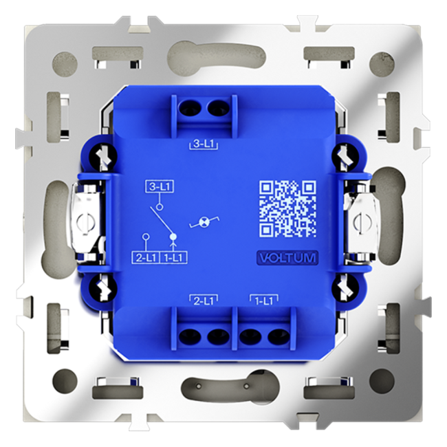 Проходной переключатель VOLTUM S70, 1-клавишный с подсветкой 10А, сталь, VLS010405 Проходной переключатель VOLTUM S70, 1-клавишный с подсветкой 10А, сталь, VLS010405