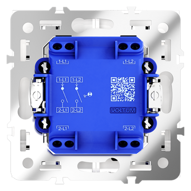 Выключатель  VOLTUM S70,  2-клавишный с подсветкой 10А, кашемир, VLS020203