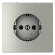 Розетка  VOLTUM S70,  с заземлением 16А, сталь, VLS040105