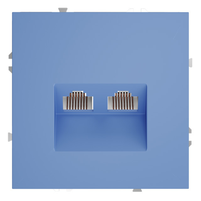 Розетка компьютерная VOLTUM S70, двойная RJ45+RJ45 кат.6, деним Розетка компьютерная VOLTUM S70, двойная RJ45+RJ45 кат.6, деним