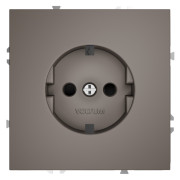 Розетка  VOLTUM S70,  с заземлением и защитными шторками, 16А, капучино