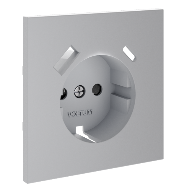 Накладка для розетки с заземлением и защитными шторками, с USB A+C, S70 (серый), VLS001016 Накладка для розетки с заземлением и защитными шторками, с USB A+C, S70 (серый), VLS001016