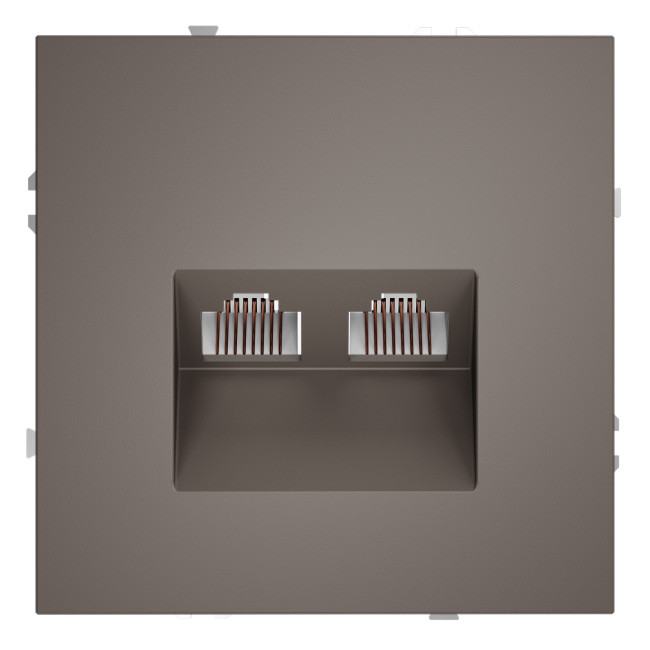 Розетка компьютерная VOLTUM S70, двойная RJ45+RJ45 кат.6, капучино Розетка компьютерная VOLTUM S70, двойная RJ45+RJ45 кат.6, капучино