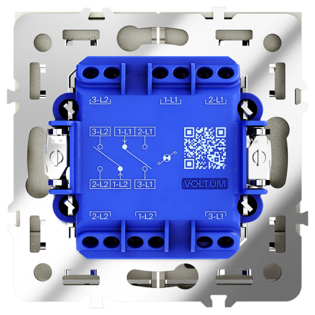 Проходной переключатель  VOLTUM S70,  2-клавишный с подсветкой 10А, шелк, VLS020404
