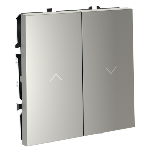 Выключатель встраиваемый VOLTUM S70 для жалюзи 10А, (сталь), VLS020705