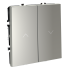 Выключатель встраиваемый VOLTUM S70 для жалюзи 10А, (сталь), VLS020705