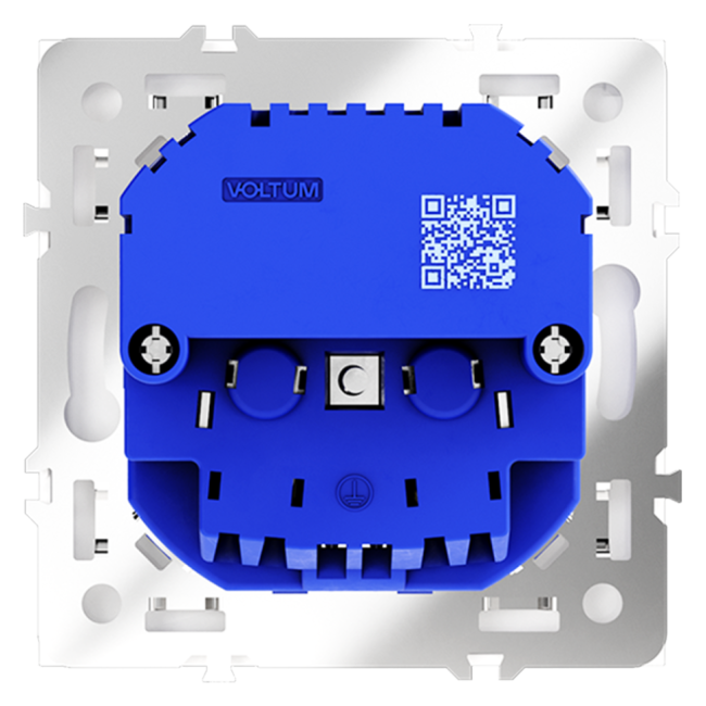Розетка  VOLTUM S70,  с заземлением и защитными шторками, 16А, с USB, A+С, белый матовый, VLS040502