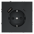 Розетка VOLTUM S70, с заземлением и защитными шторками, 16А, с USB, A+С, графит, VLS040507 Розетка VOLTUM S70, с заземлением и защитными шторками, 16А, с USB, A+С, графит, VLS040507