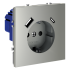 Розетка  VOLTUM S70,  с заземлением и защитными шторками, 16А, с USB, A+С, сталь, VLS040505