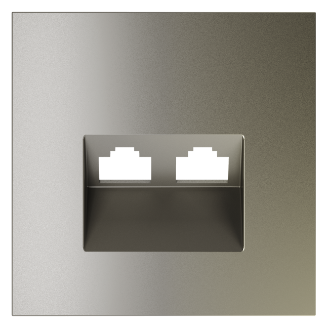 Накладка для розетки компьютерной двойной RJ45+RJ45 кат.6, S70 (шелк), VLS001404