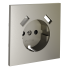 Накладка для розетки с заземлением и защитными шторками, с USB A+A, S70 (шелк), VLS000904