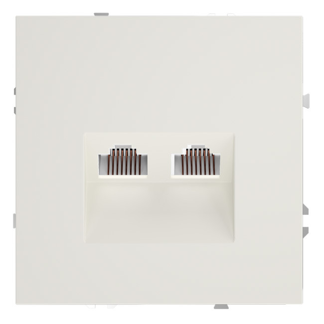 Розетка компьютерная  VOLTUM S70,  двойная RJ45+RJ45 кат.6, хлопок