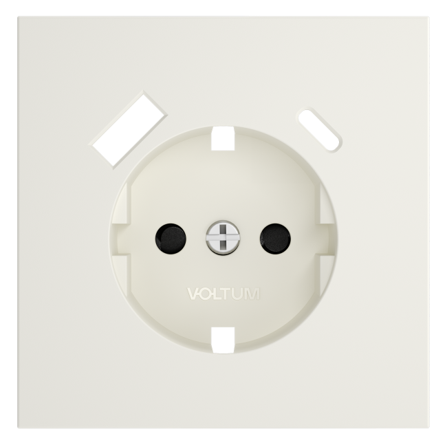 Накладка для розетки с заземлением и защитными шторками, с USB A+C, S70 (хлопок), VLS001013