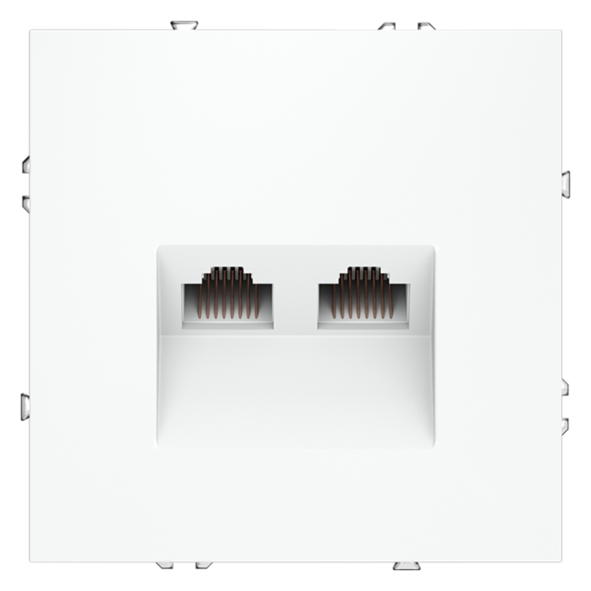 Розетка компьютерная VOLTUM S70, двойная RJ45+RJ45 кат.6, белый матовый, VLS060202 Розетка компьютерная VOLTUM S70, двойная RJ45+RJ45 кат.6, белый матовый, VLS060202