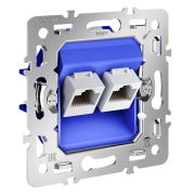 Механизм розетки компьютерной двойной RJ45+RJ45 кат.6, S70, VLS0602M