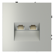 Розетка компьютерная  VOLTUM S70,  двойная RJ45+RJ45 кат.6, сталь, VLS060205