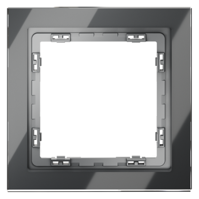 Рамка стеклянная VOLTUM S70,  на 1 пост, графит, стекло, VLS110107