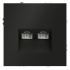 Розетка компьютерная  VOLTUM S70,  двойная RJ45+RJ45 кат.6, черный матовый, VLS060208