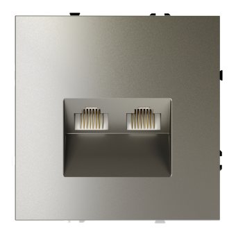 Розетка компьютерная  VOLTUM S70,  двойная RJ45+RJ45 кат.6, шелк, VLS060204