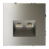 Розетка компьютерная  VOLTUM S70,  двойная RJ45+RJ45 кат.6, шелк, VLS060204