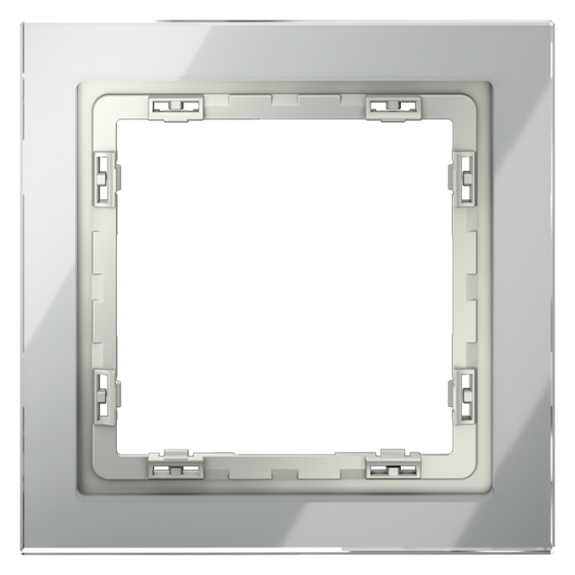 Рамка стеклянная VOLTUM S70,  на 1 пост, сталь, стекло, VLS110105