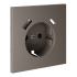 Накладка для розетки с заземлением и защитными шторками, с USB A+C, S70 (капучино), VLS001014