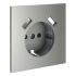 Накладка для розетки с заземлением и защитными шторками, с USB A+A, S70 (сталь), VLS000905