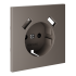 Накладка для розетки с заземлением и защитными шторками, с USB A+A, S70 (капучино), VLS000914