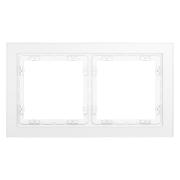 Рамка стеклянная VOLTUM S70,  на 2 поста, белый,матовый,стекло, VLS110202