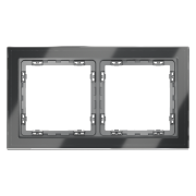 Рамка стеклянная VOLTUM S70,  на 2 поста, графит, стекло, VLS110207