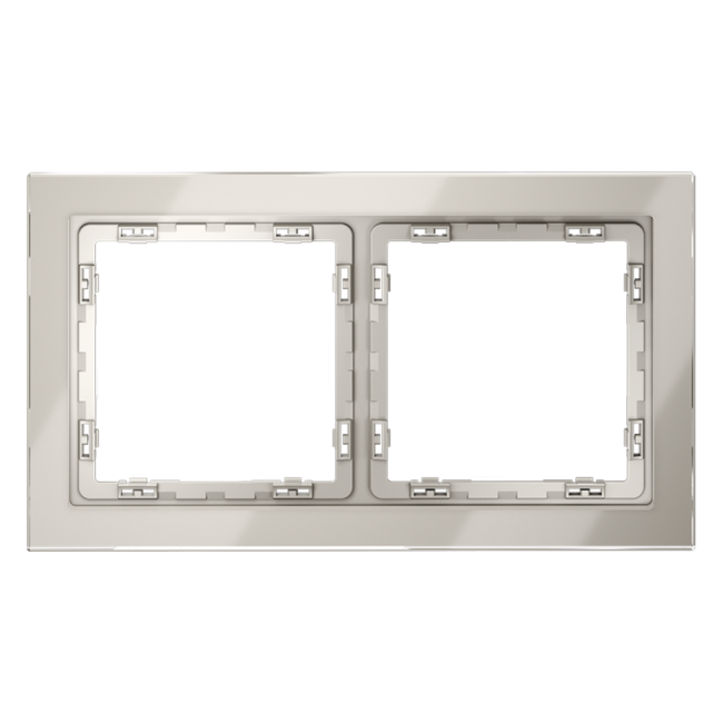 Рамка стеклянная VOLTUM S70,  на 2 поста, кашемир, стекло, VLS110203